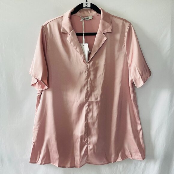 Grace Karin Tops - NWT Grace Karin Womens Light Pink Short Sleeve Simply & Stylish Blouse Top Sz L